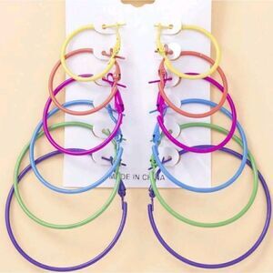 Neon Multicolored Hoop Earrings